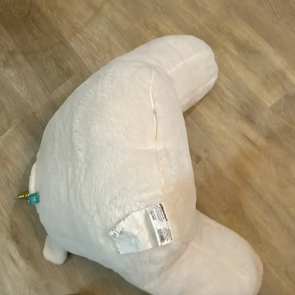 Pillow fort white unicorn gold horn bed pillow plush arm chair like new magical